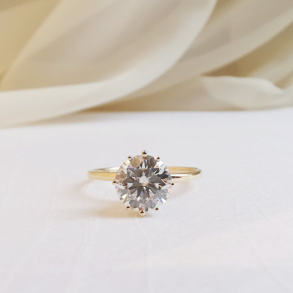 1.50 CT Round Shaped Moissanite Solitaire Engagement Ring 2