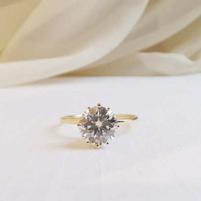 1.50 CT Round Shaped Moissanite Solitaire Engagement Ring 2