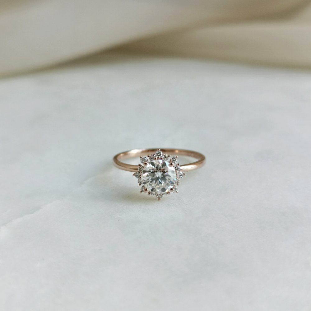 0.80 CT Round Shaped Cluster Halo Engagement Ring 3