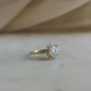 0.80 CT Round Shaped Cluster Halo Engagement Ring 15