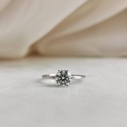 3.0 CT Round Shaped Moissanoite Hidden Halo Engagement Ring 12