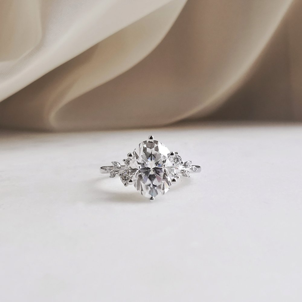 2.0 CT Round Shaped Moissanite Pave Setting Engagement Ring 12