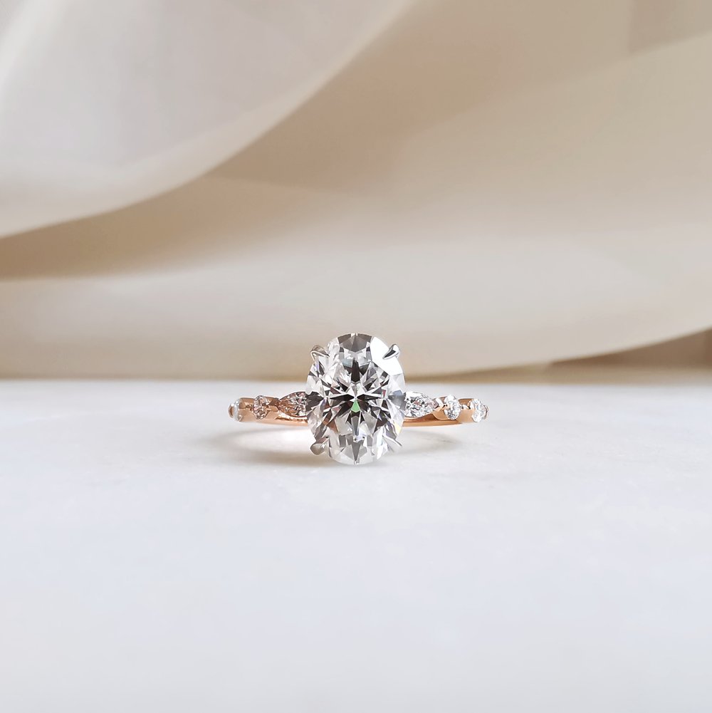 1.70 CT Oval Shaped Moissanite Solitaire Engagement Ring 11