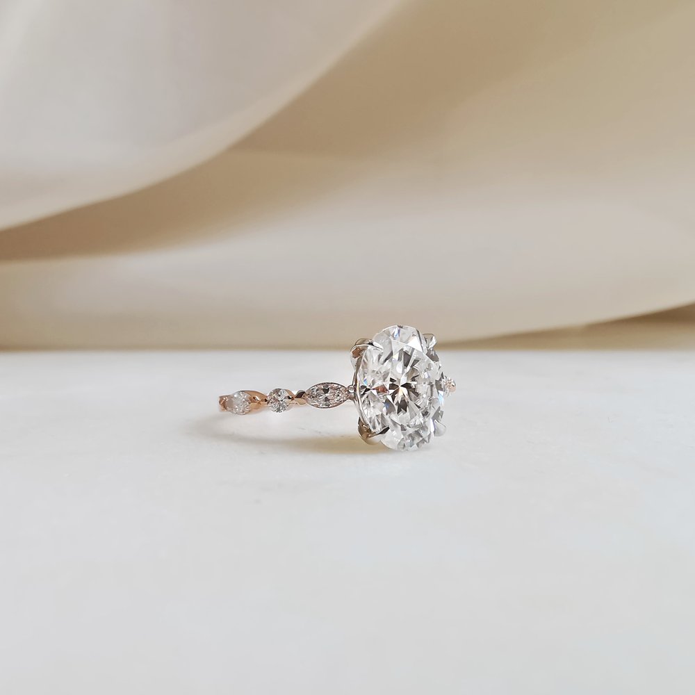 1.70 CT Oval Shaped Moissanite Solitaire Engagement Ring 15