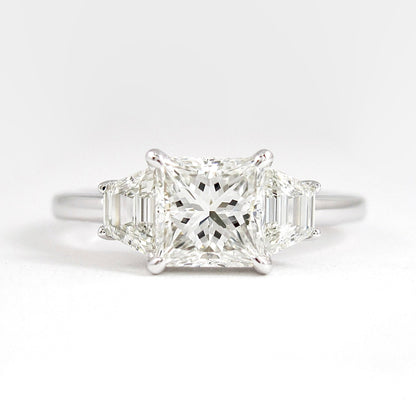 1.75 CT Princess Three Stone Style Moissanite Engagement Ring 1