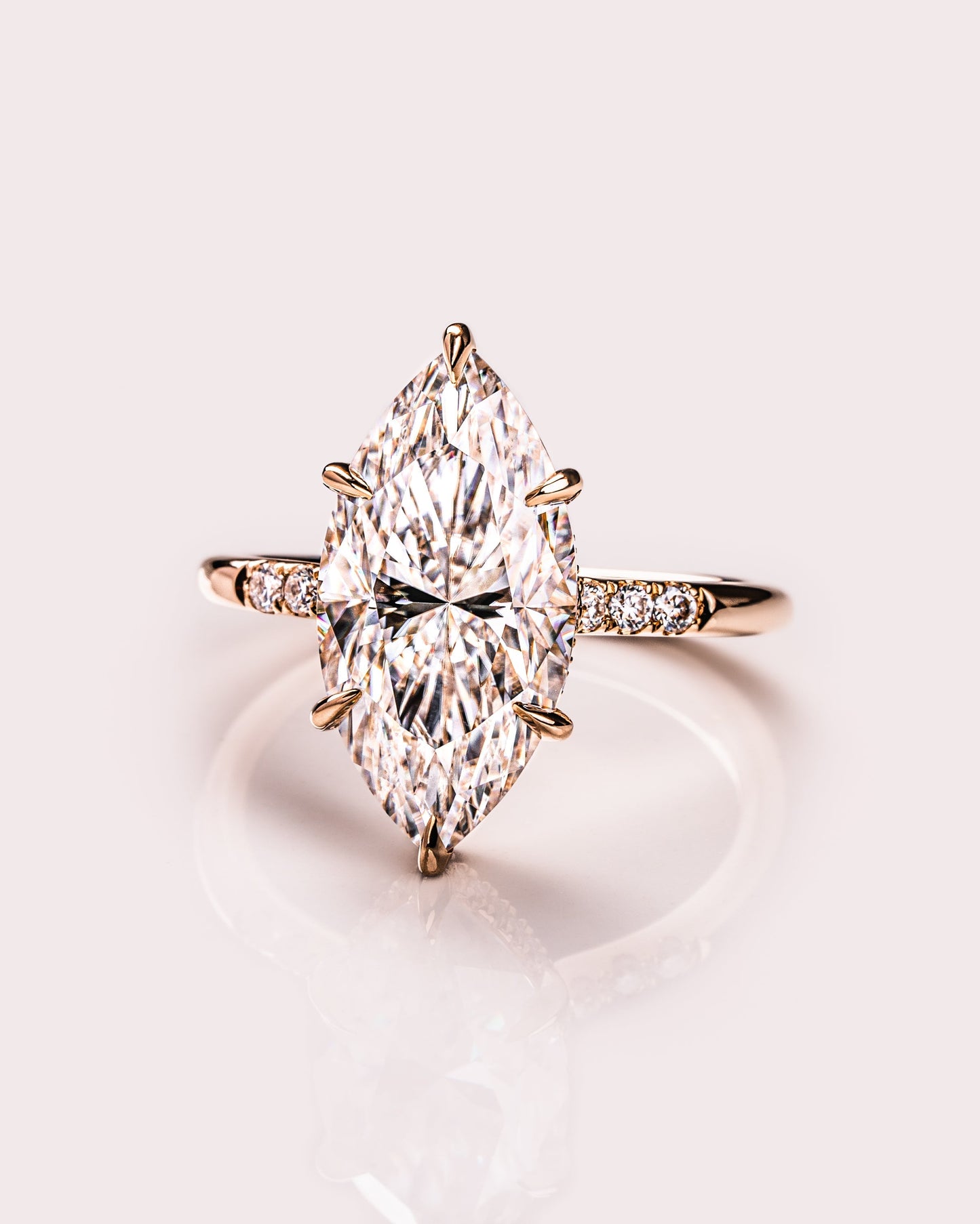2.48 CT Marquise Cut Solitaire Moissanite Engagement Ring With Hidden Halo Setting 5