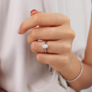 1.50 CT Oval Shaped Moissanite Solitaire Engagement Ring 2