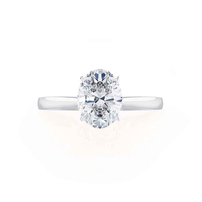 1.50 CT Oval Shaped Moissanite Solitaire Engagement Ring 5