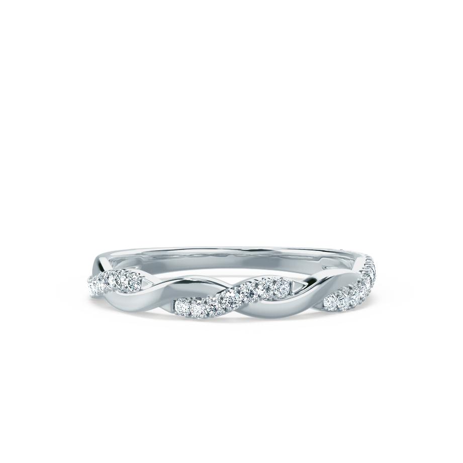 0.20 CT Round Shaped Moissanite Twisted Style Wedding Band 2