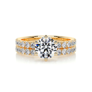 1.50 CT Round Solitaire CVD F/VS Diamond Bridal Ring Set 7