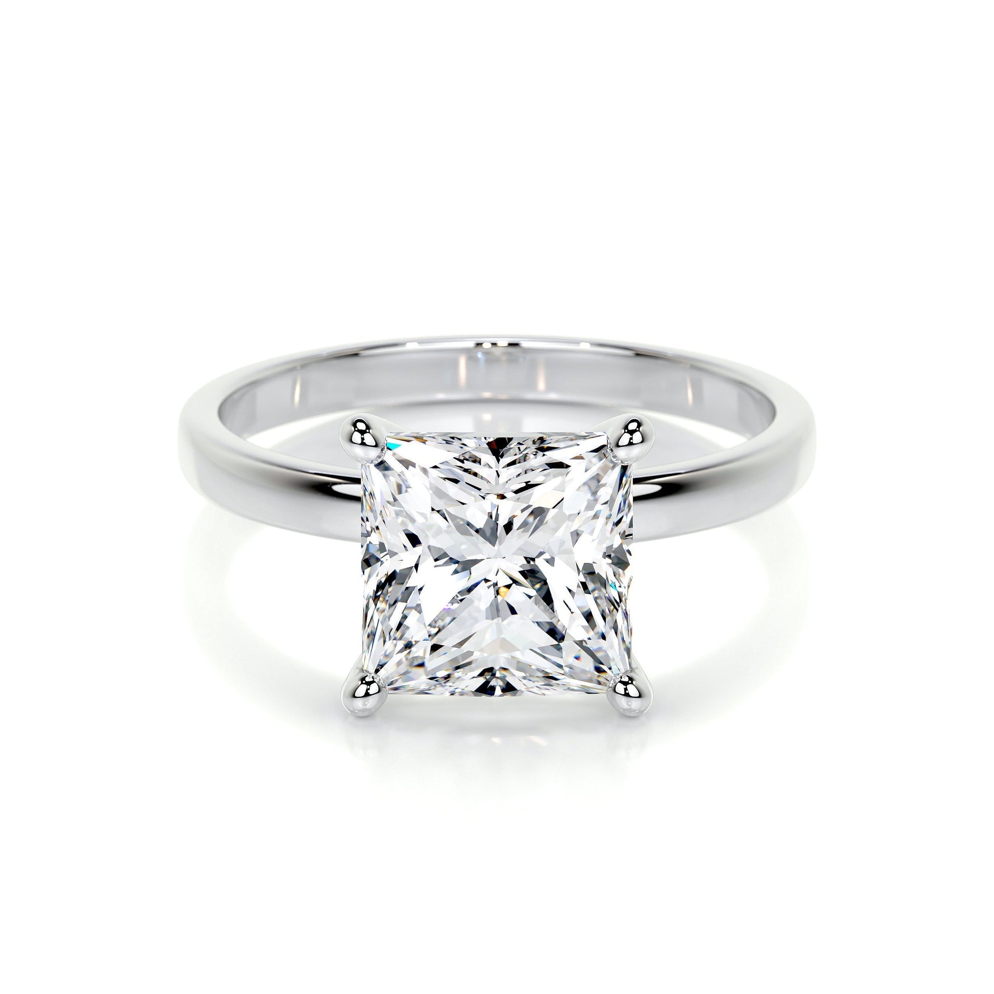 3.0 CT Princess Solitaire CVD F/VS2 Diamond Engagement Ring 1