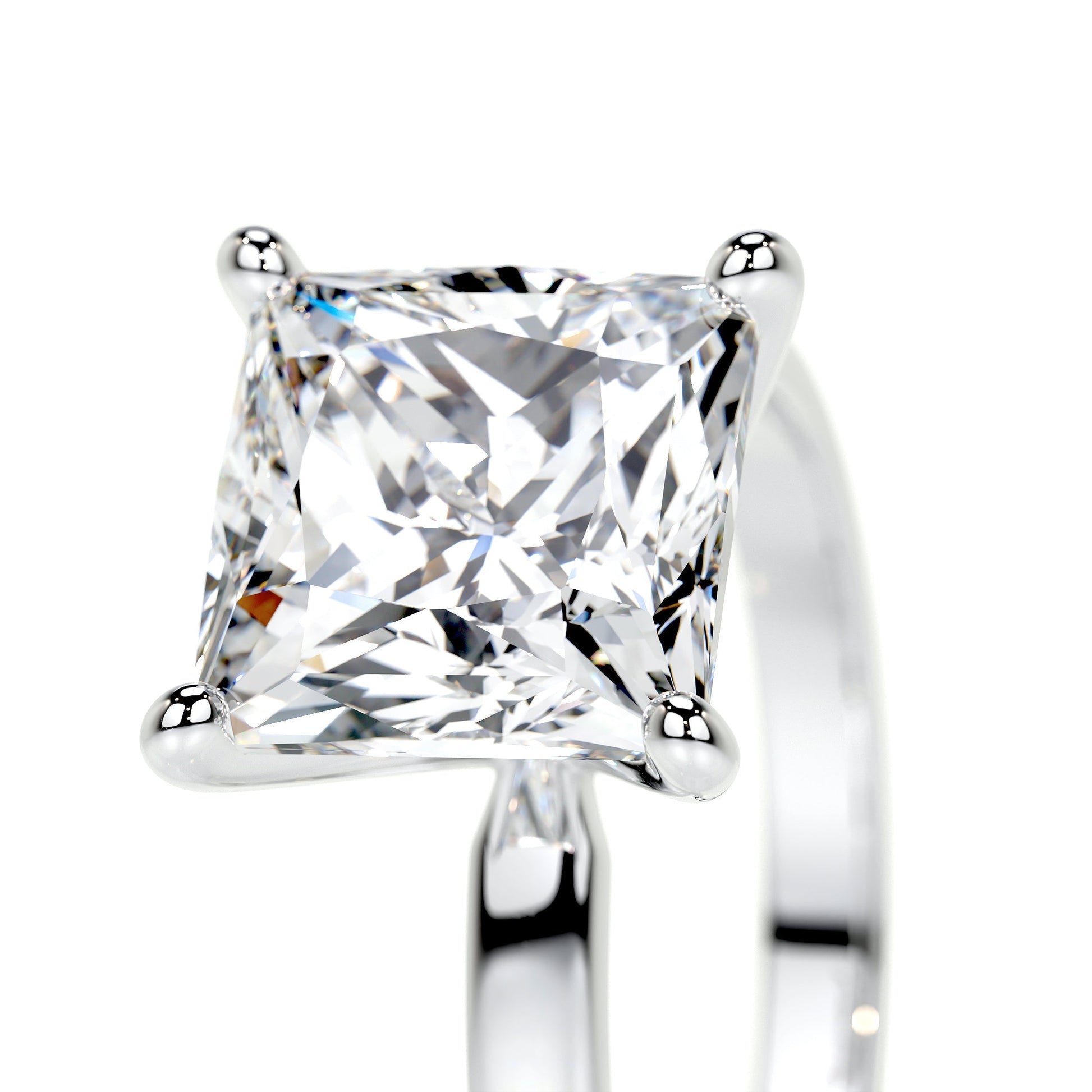 3.0 CT Princess Solitaire CVD F/VS2 Diamond Engagement Ring 16