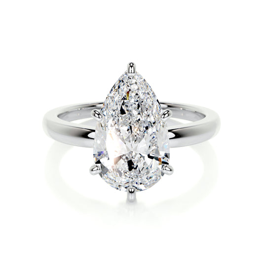 5.0 CT Pear Solitaire CVD F/VS2 Diamond Engagement Ring 1