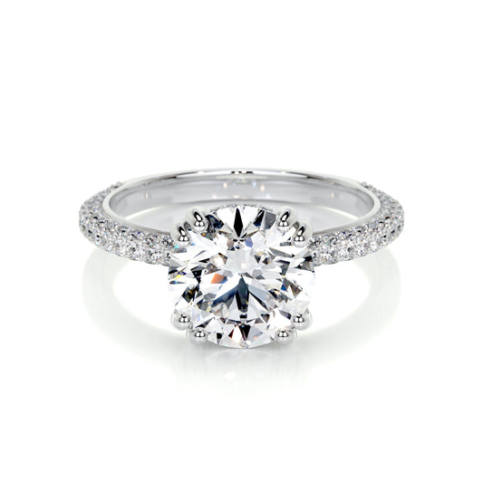 3.0 CT Round CVD Solitaire F/VS2 Diamond Engagement Ring 1