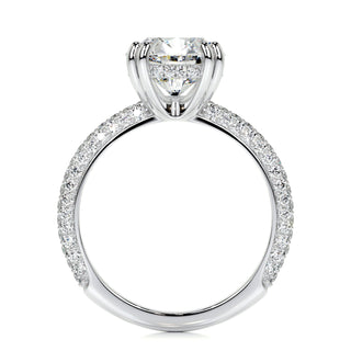 3.0 CT Round Pave Style CVD F/VS2 Diamond Engagement Ring 4