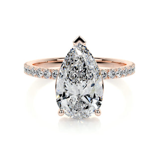 5.0 CT Pear Cut Pave Style CVD F/VS2 Diamond Engagement Ring 13