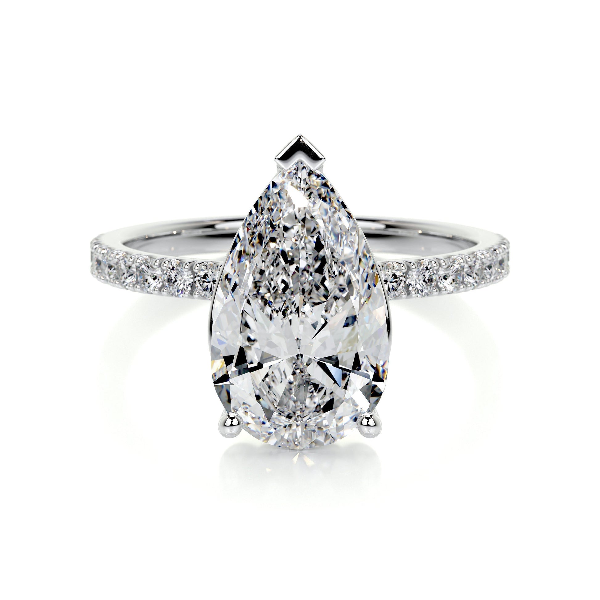 5.0 CT Pear Solitaire CVD F/VS2 Diamond Engagement Ring 1