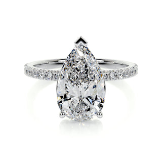 5.0 CT Pear Cut Pave Style CVD F/VS2 Diamond Engagement Ring 1