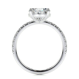 5.0 CT Pear Cut Pave Style CVD F/VS2 Diamond Engagement Ring 7