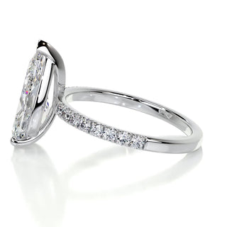 5.0 CT Pear Cut Pave Style CVD F/VS2 Diamond Engagement Ring 6