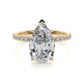 5.0 CT Pear Cut Pave Style CVD F/VS2 Diamond Engagement Ring 8