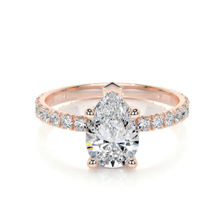 1.50 CT Pear Cut Pave Style CVD E/VS2 Diamond Engagement Ring 13