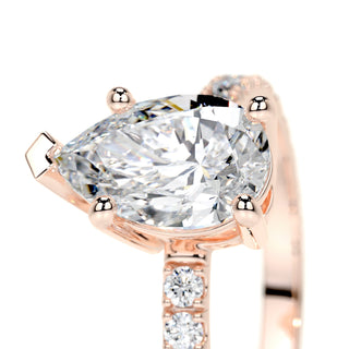 1.50 CT Pear Cut Pave Style CVD G/VS2 Diamond Engagement Ring 15