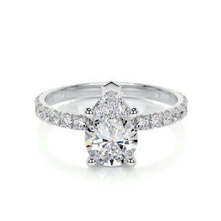 1.50 CT Pear Cut Pave Style CVD G/VS2 Diamond Engagement Ring 23