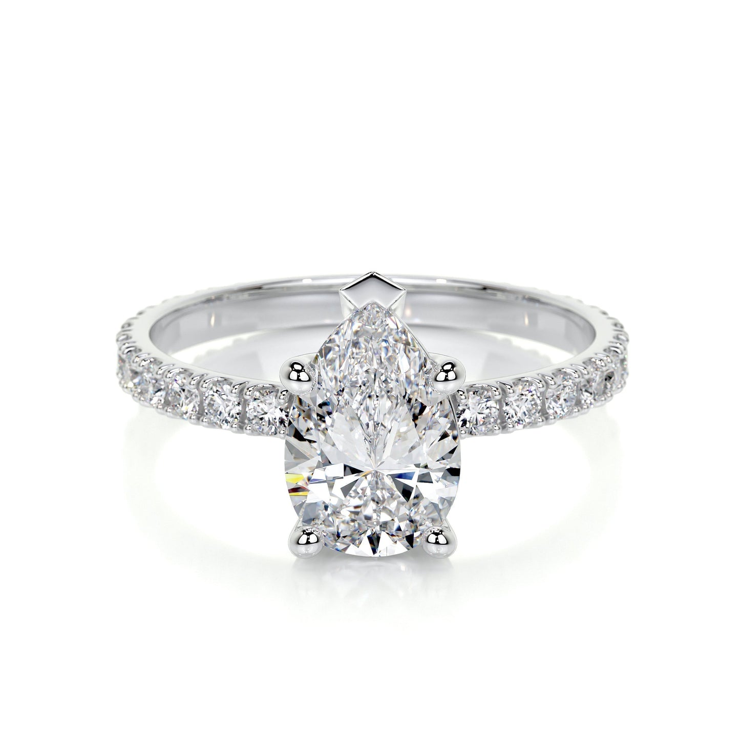 1.50 CT Pear Solitaire CVD E/VS2 Diamond Engagement Ring 25