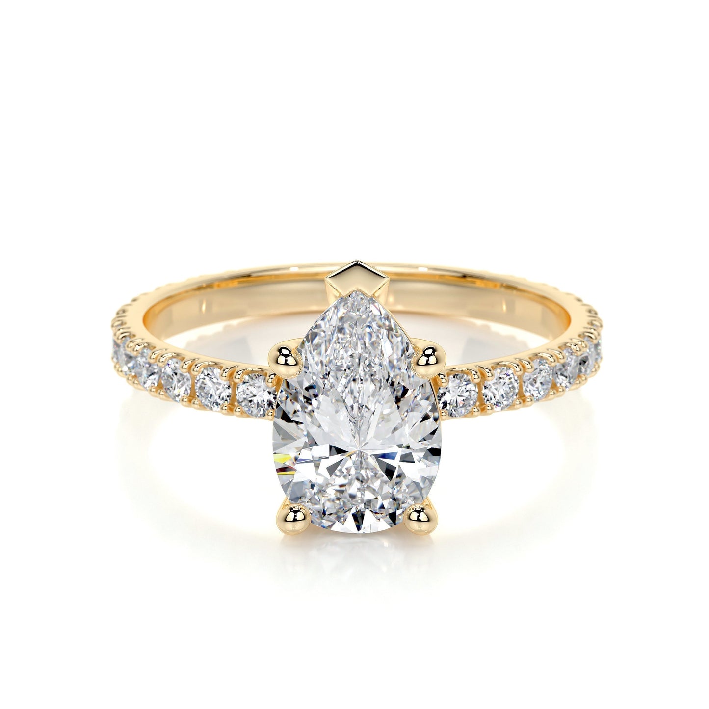 1.50 CT Pear Solitaire CVD E/VS2 Diamond Engagement Ring 9