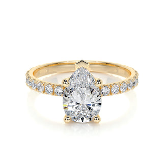 1.50 CT Pear Cut Pave Style CVD E/VS2 Diamond Engagement Ring 9