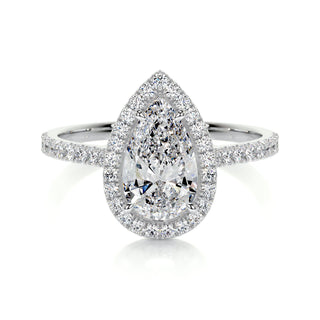 1.50 CT Pear Halo CVD F/VS2 Diamond Engagement Ring 1