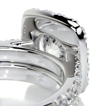 1.50 CT Round Halo CVD F/VS Diamond Bridal Ring Set 5