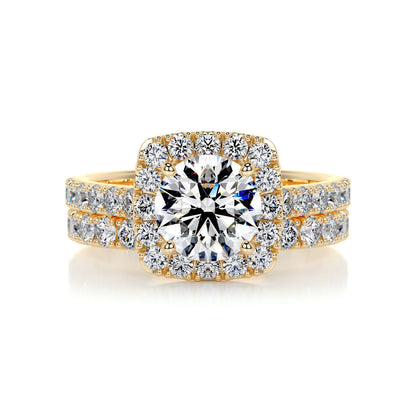 1.50 CT Round Halo CVD F/VS Diamond Bridal Ring Set 8