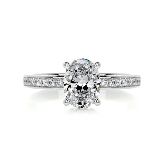 1.0 CT Oval Solitaire CVD F/SI1 Diamond Engagement Ring 1
