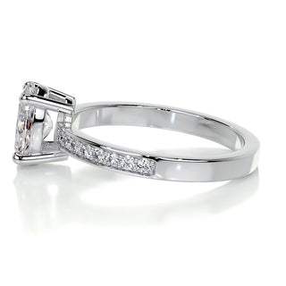 1.0 CT Oval Cut Pave Style CVD F/SI1 Diamond Engagement Ring 6