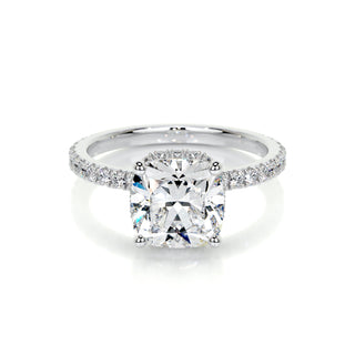 2.0 CT Cushion Hidden Halo CVD E/VS1 Diamond Engagement Ring 1