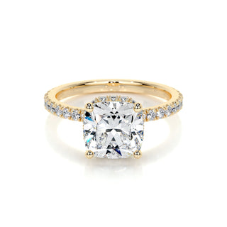 2.0 CT Cushion Hidden Halo CVD E/VS1 Diamond Engagement Ring 7