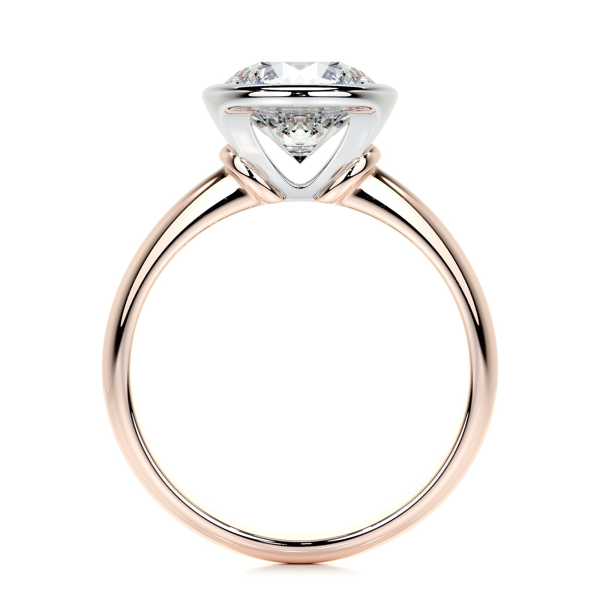 3.0 CT Round Bezel CVD F/SI1 Diamond Engagement Ring 16