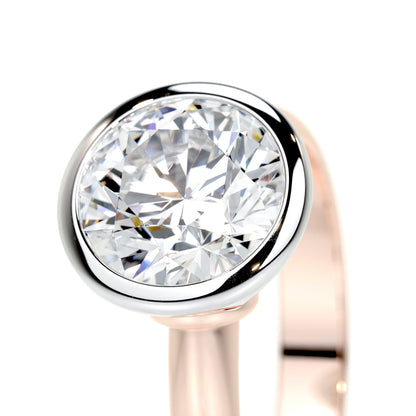 3.0 CT Round Bezel CVD F/SI1 Diamond Engagement Ring 12