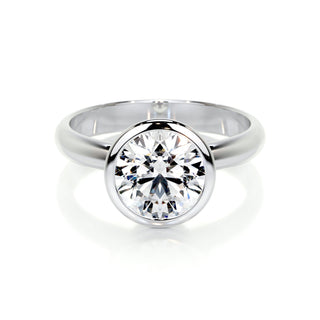 3.0 CT Round Bezel CVD F/SI1 Diamond Engagement Ring 1