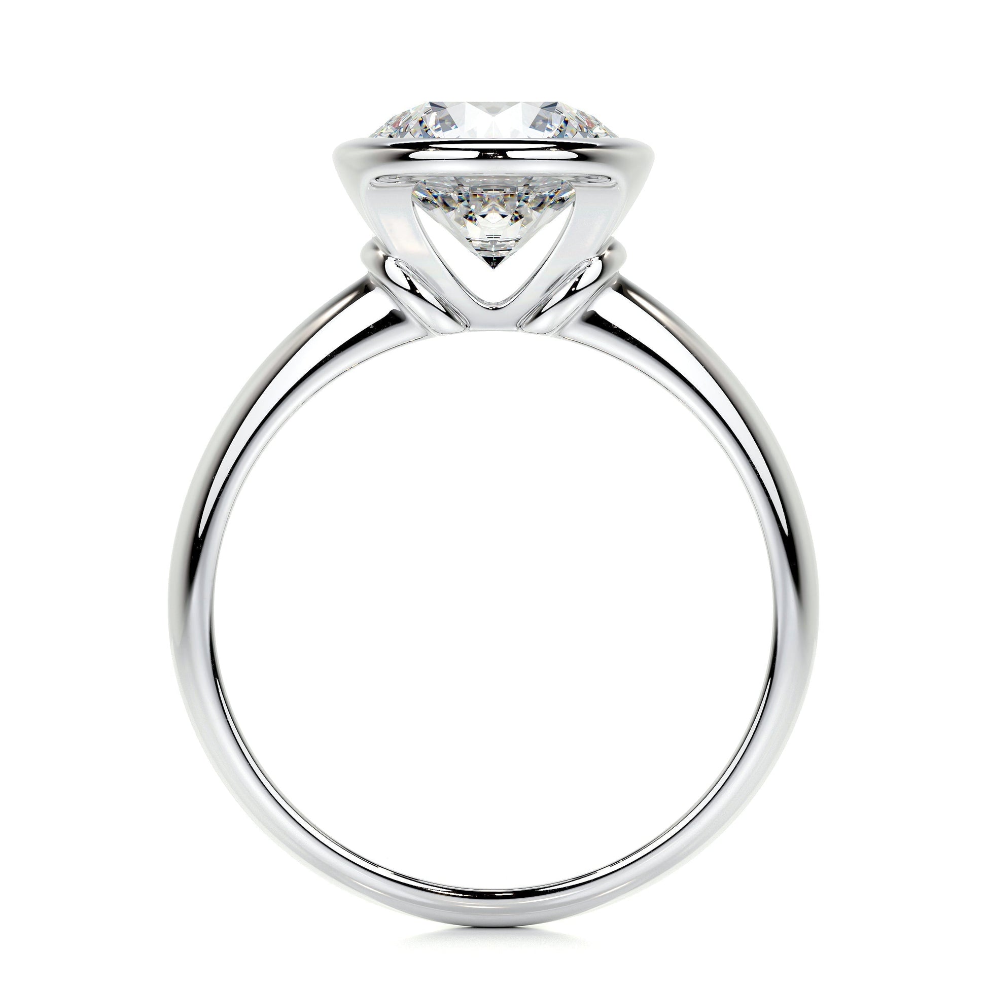 3.0 CT Round Bezel CVD F/SI1 Diamond Engagement Ring 7
