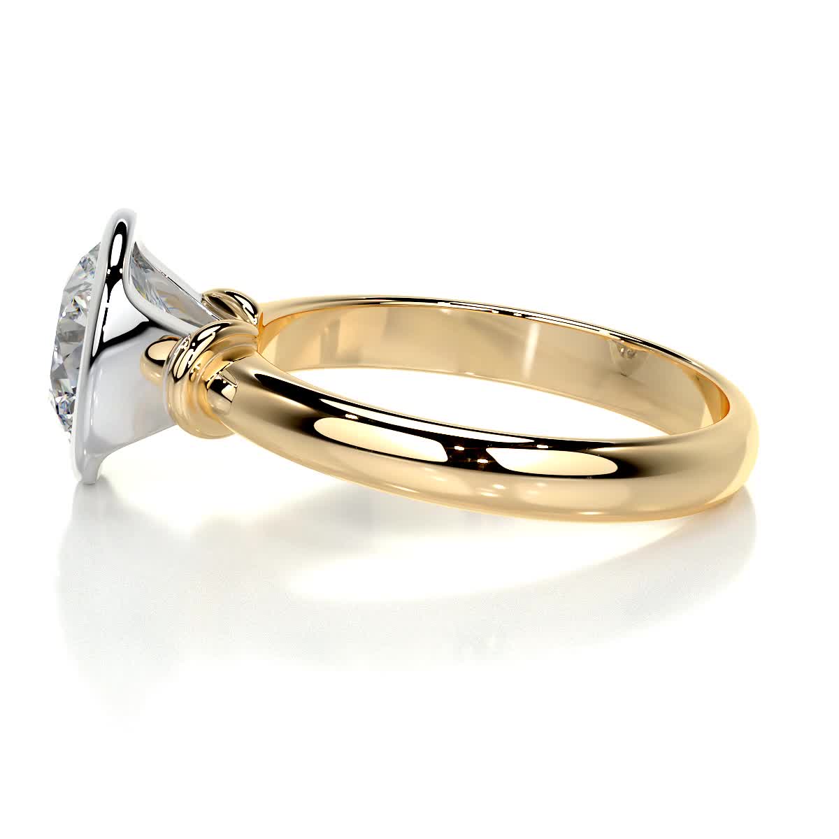 3.0 CT Round Bezel CVD F/SI1 Diamond Engagement Ring 10