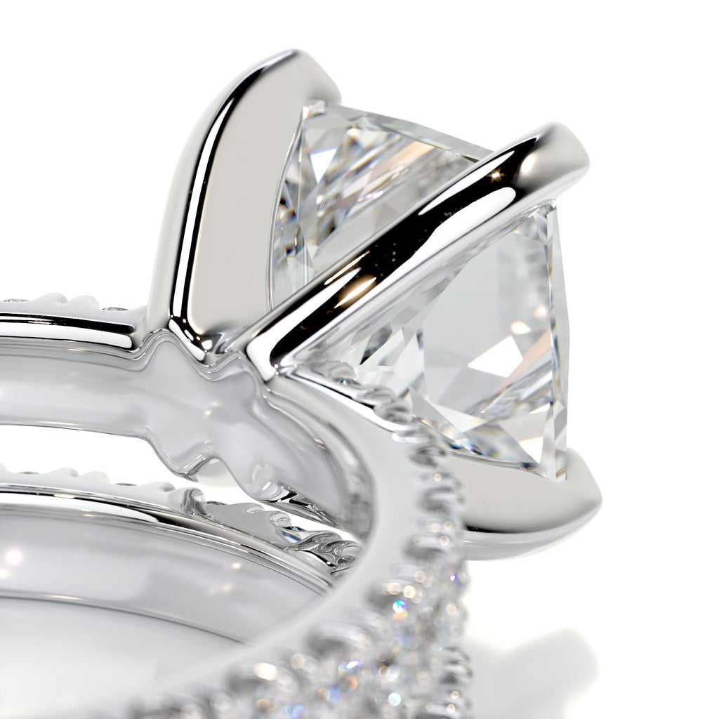 1.50 CT Princess Solitaire CVD F/VS Diamond Bridal Ring Set 4