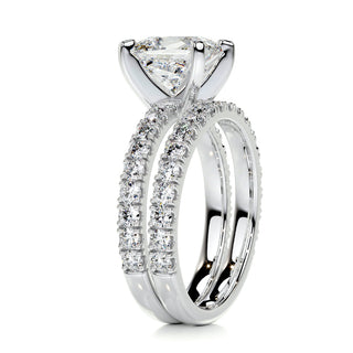 1.50 CT Princess Solitaire CVD F/VS Diamond Bridal Ring Set 6