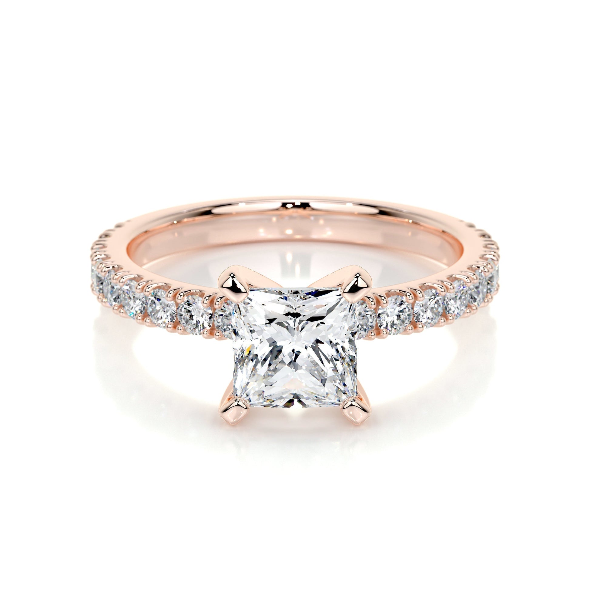 1.0 CT Princess Solitaire CVD D/VS1 Diamond Engagement Ring 13