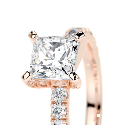 1.0 CT Princess Solitaire CVD D/VS1 Diamond Engagement Ring 14
