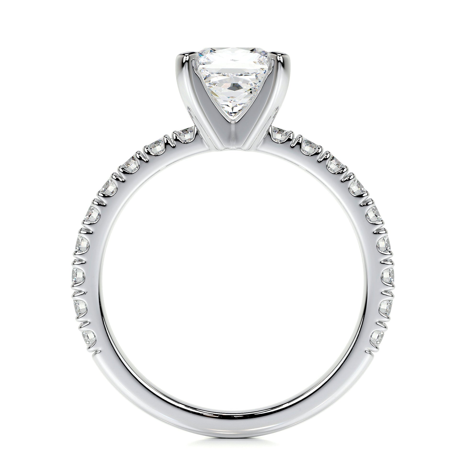 1.0 CT Princess Solitaire CVD D/VS1 Diamond Engagement Ring 6