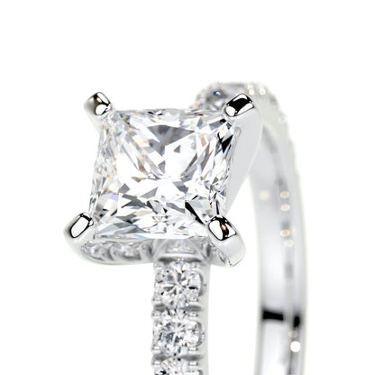 1.0 CT Princess Solitaire CVD D/VS1 Diamond Engagement Ring 3