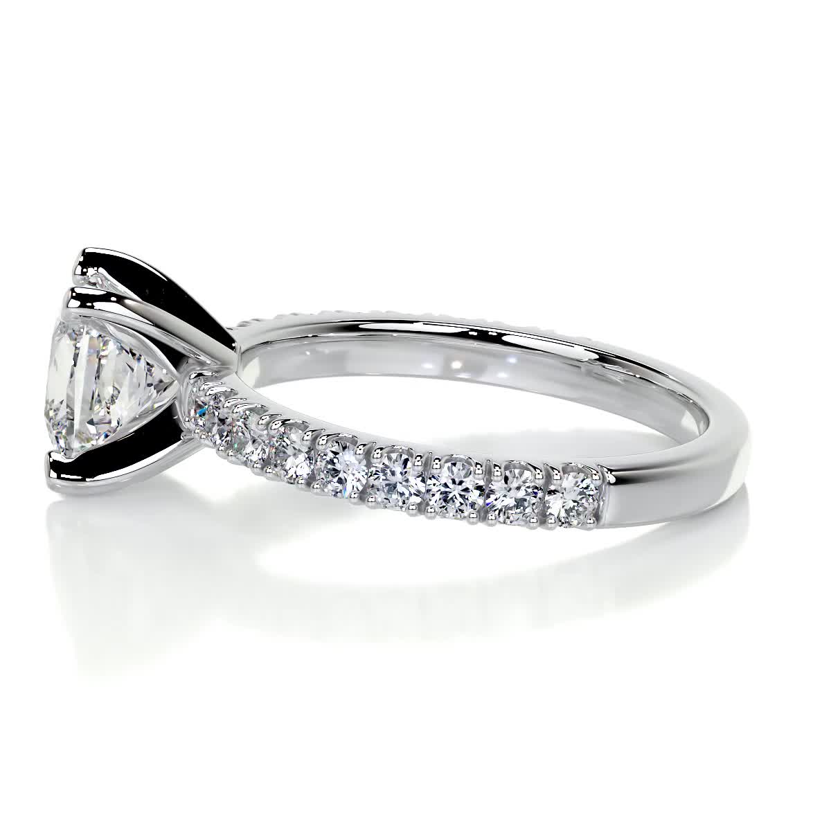 1.0 CT Princess Solitaire CVD D/VS1 Diamond Engagement Ring 4